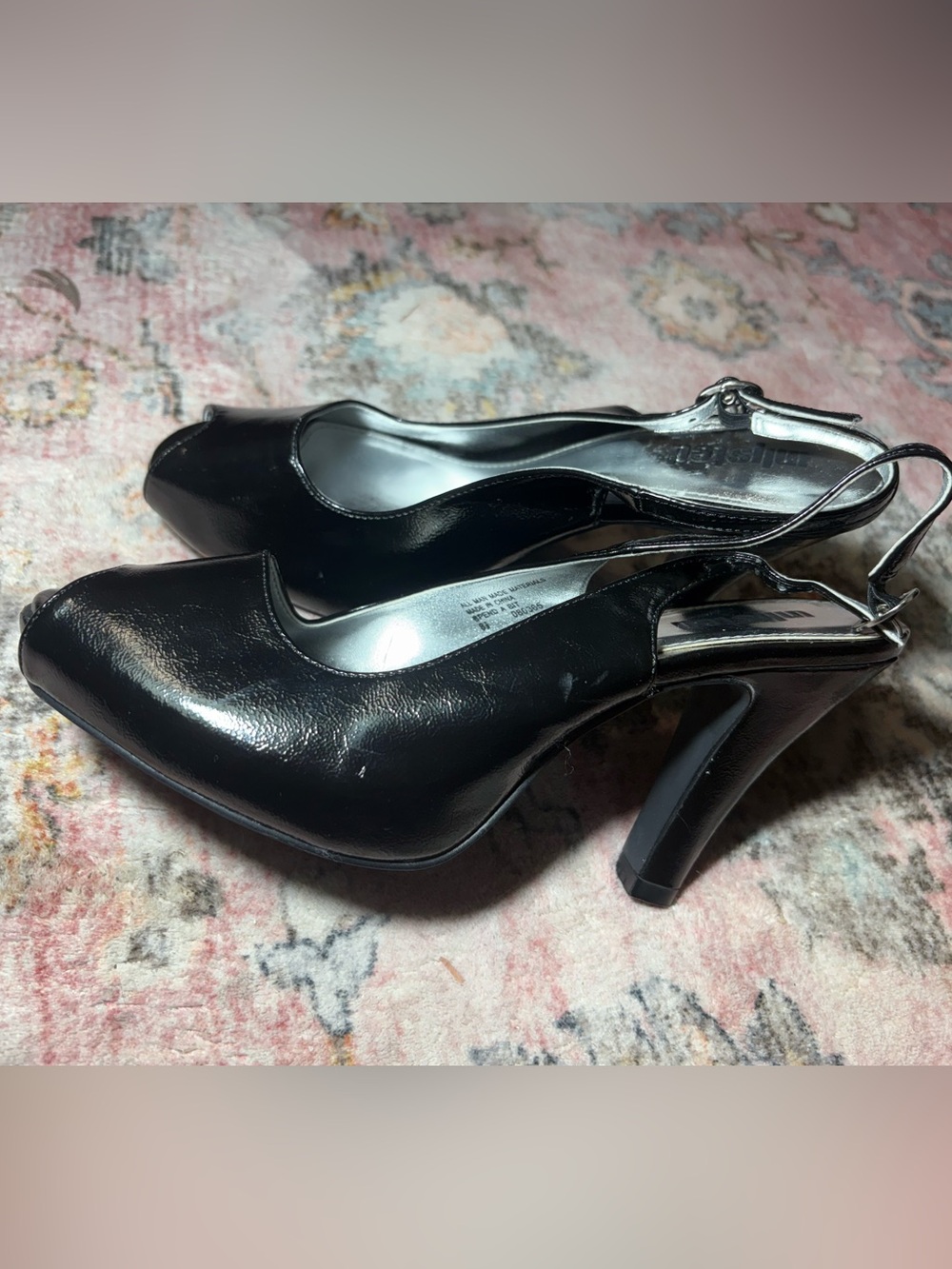 Unlisted Black Patent Slingback Heels